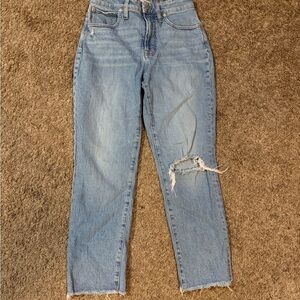 Women's Madewell The Curvy Perfect Vintage Jean Light Wash Size 28